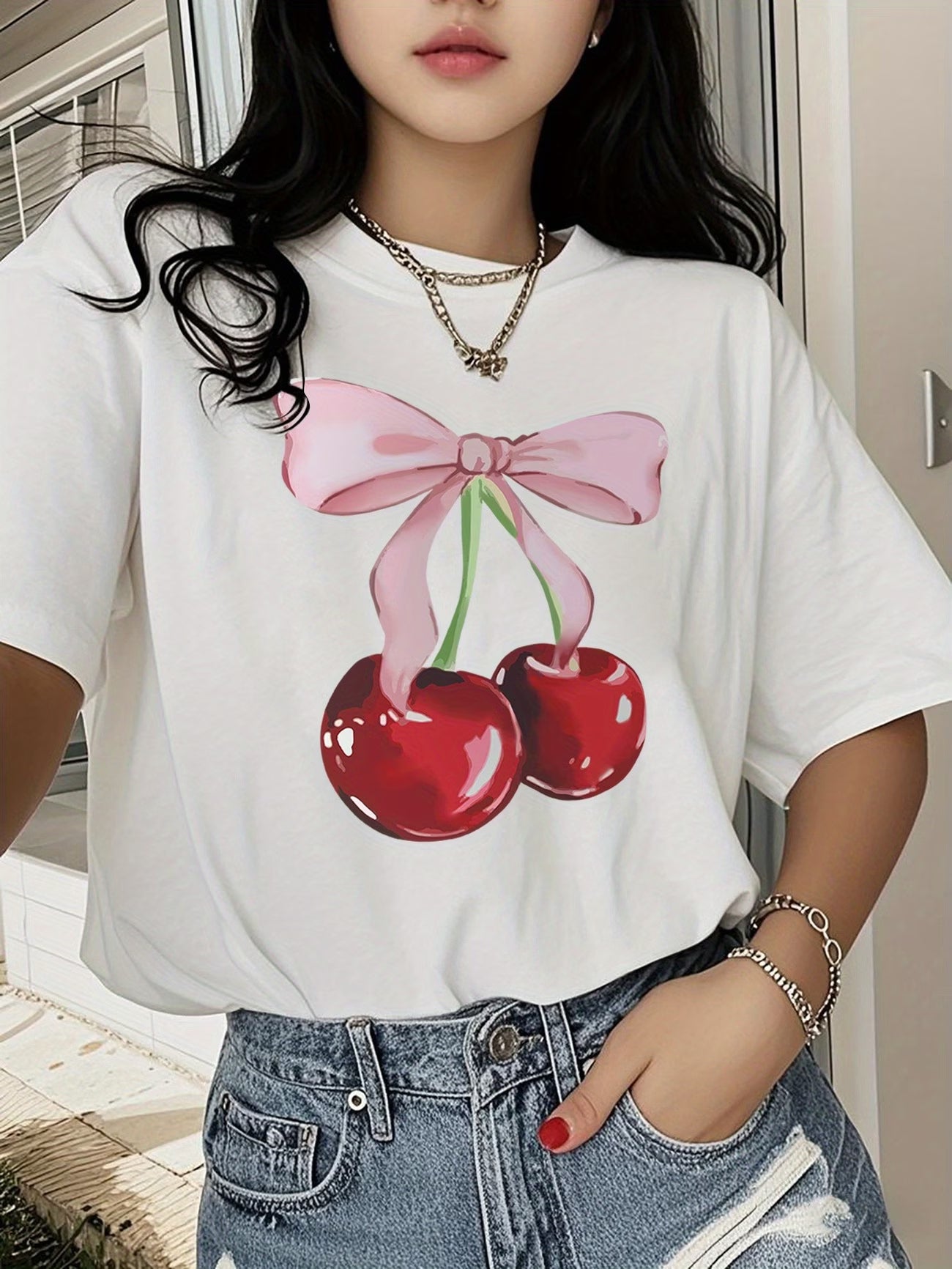 Women' 100% Cotton Short Sleeve T-Shirt