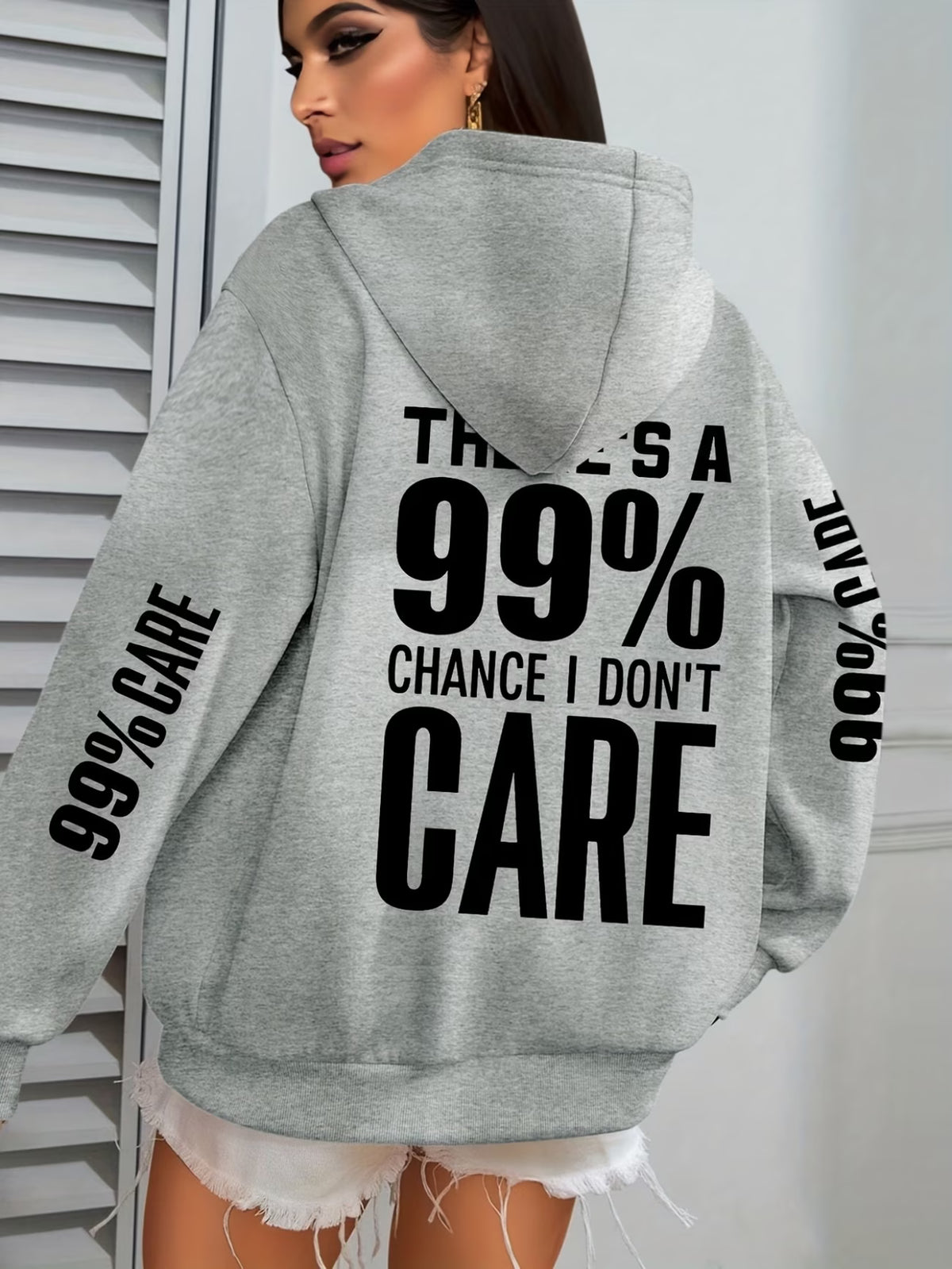 Ladies Percentage Slogan Streetwear Hoodie