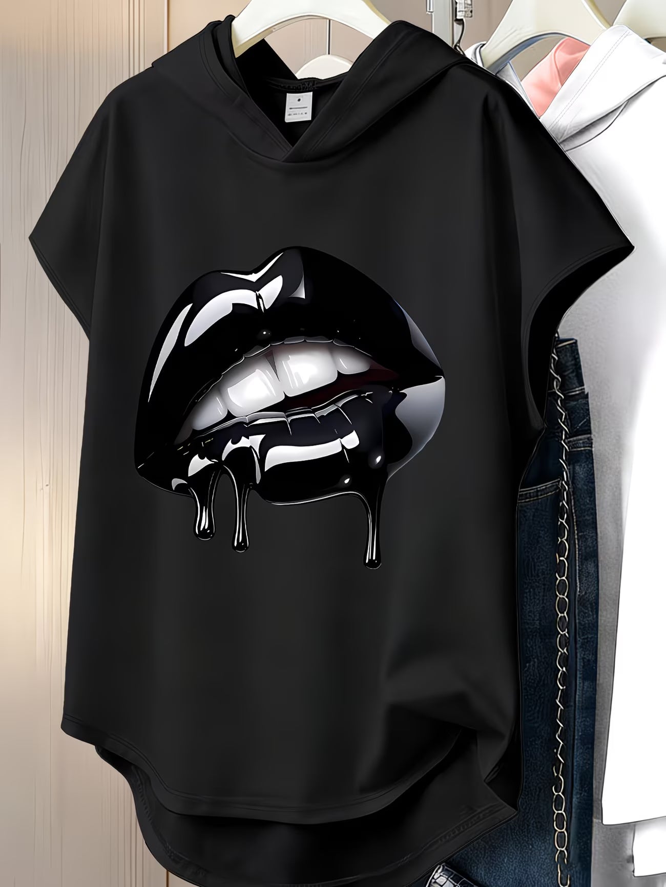 Printed Hooded Tee — Relaxed Fit