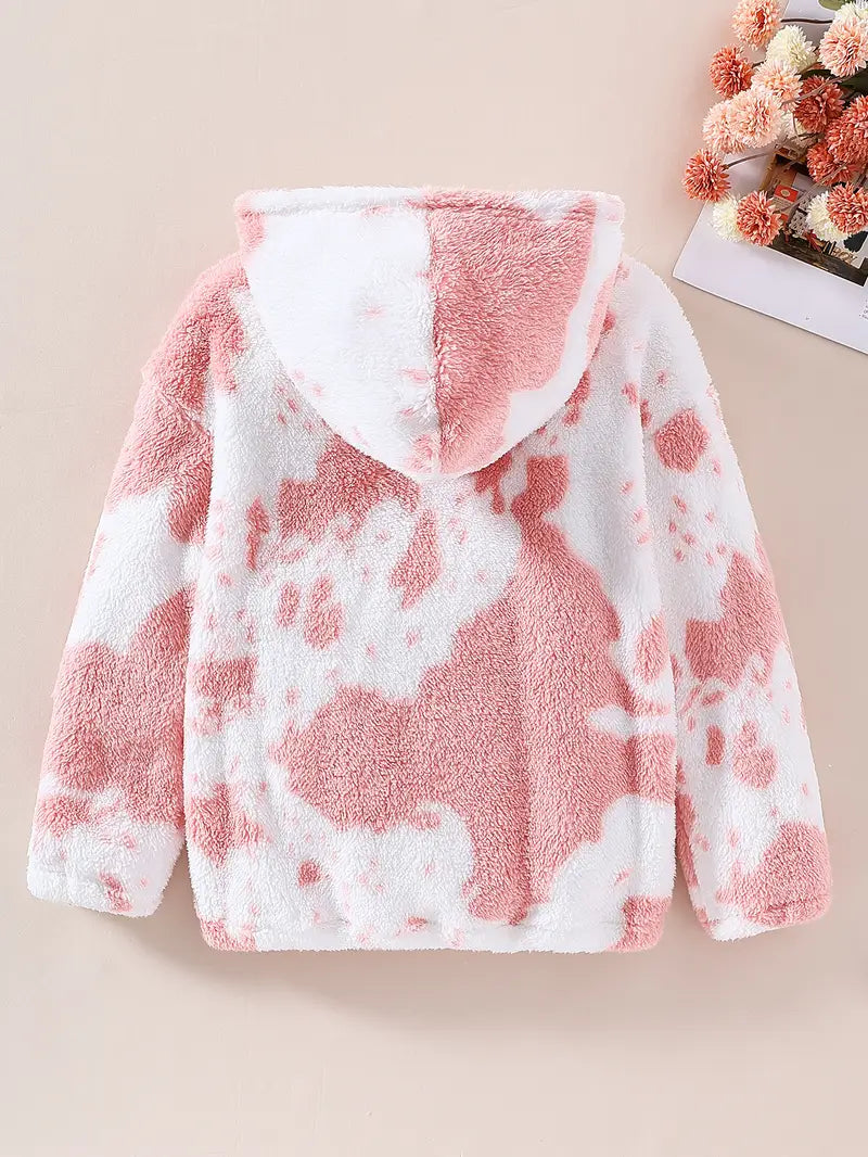 girls Long Sleeve Hoodie with Princess' Print