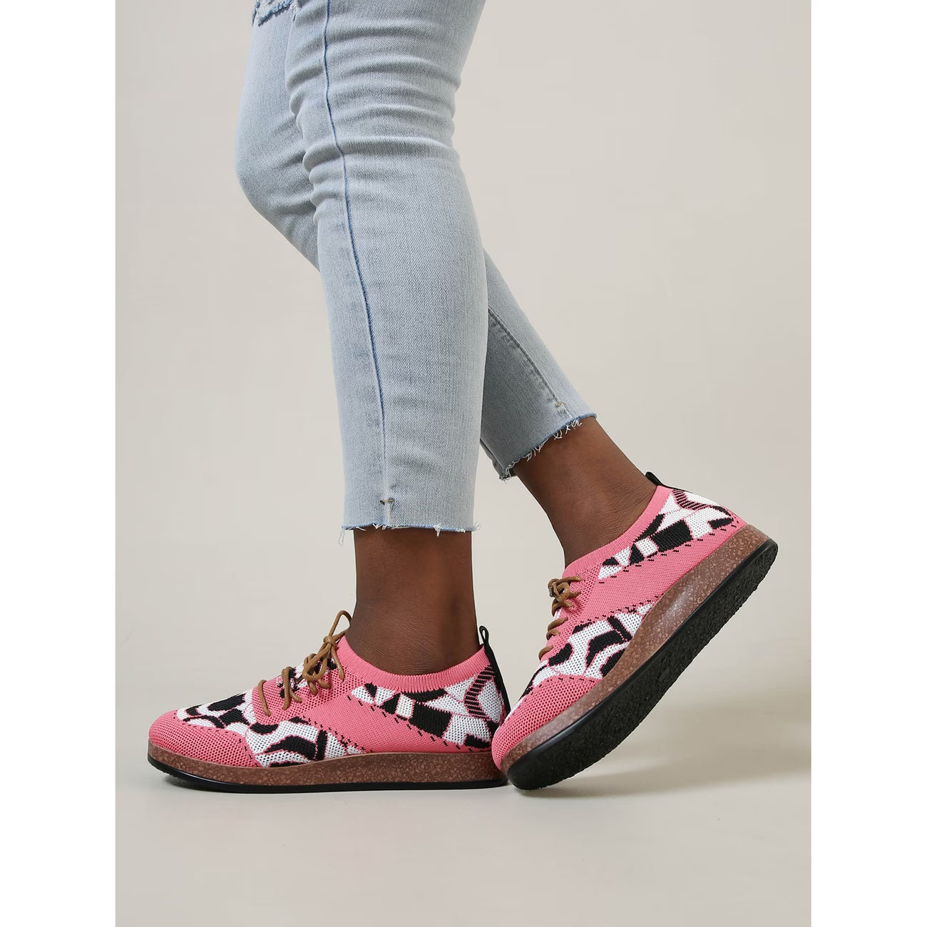Autumn Collection Heavy-Sole Round-Toe Sneakers