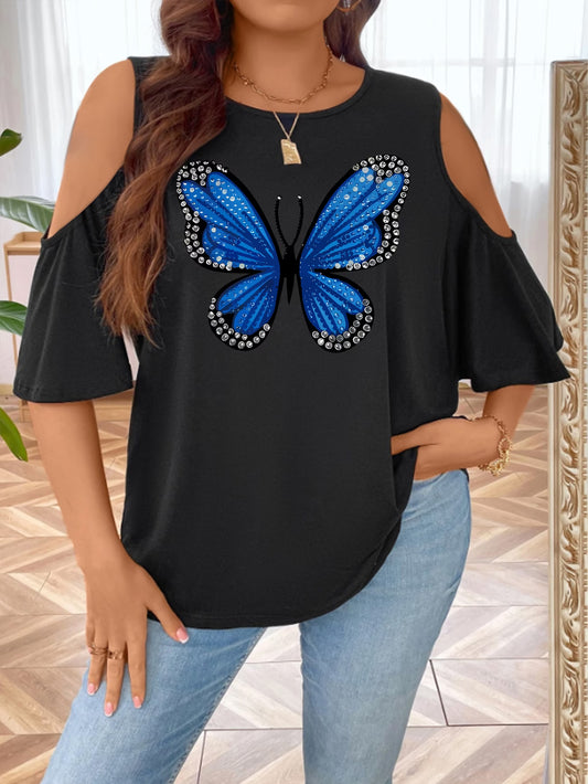 Women's Plus Size Printed Polyester Top — Summer Collection