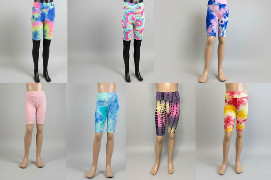 Long, soft, bright, girl's shorts, choice of pattern & size
