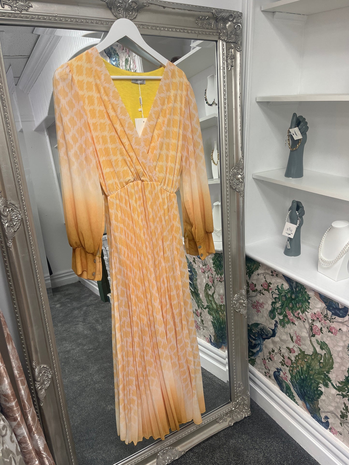 Luxtyle Pleated Longsleeve Dress | One Size 8–14