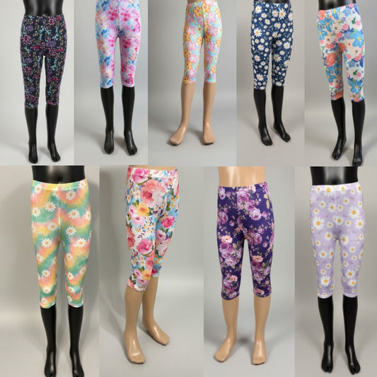 Flower patterned Capri leggings, choice of size & design!