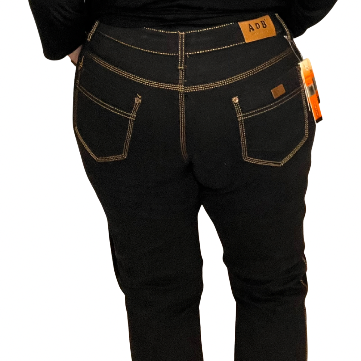 BLACK STRAIGHT CUT STRETCH JEANS