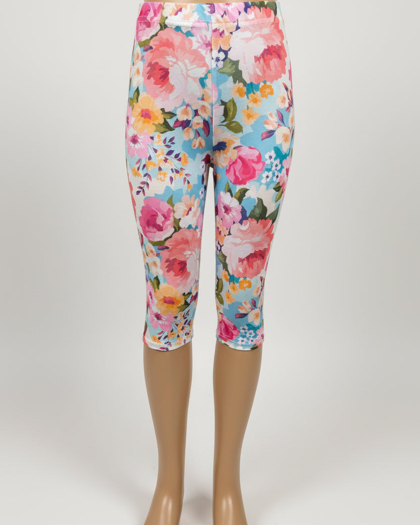 Flower patterned Capri leggings, choice of size & design!