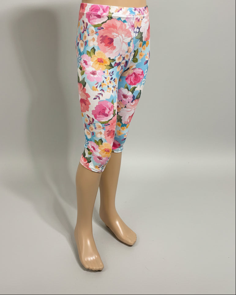 Flower patterned Capri leggings, choice of size & design!