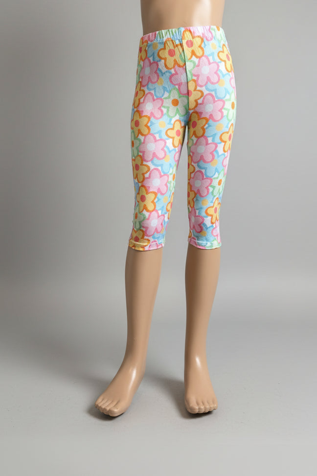 Flower patterned Capri leggings, choice of size & design!