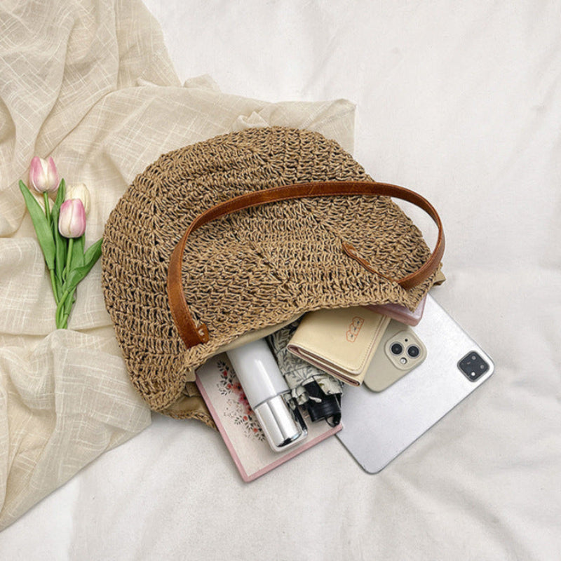 Straw Handbag Holiday Shoulder Bag Fashion Tote Bag