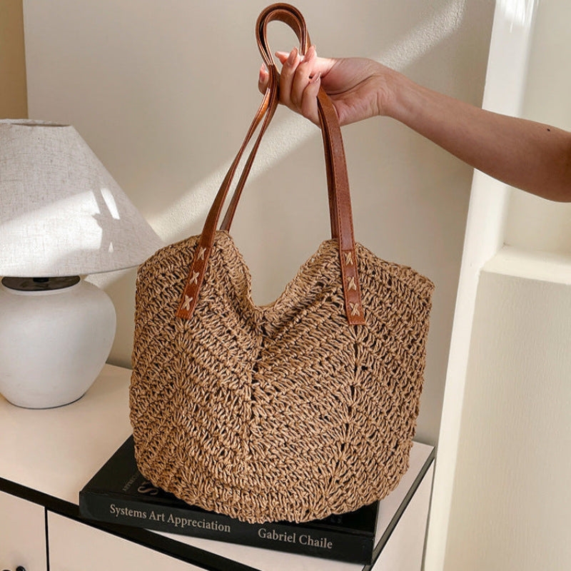 Straw Handbag Holiday Shoulder Bag Fashion Tote Bag