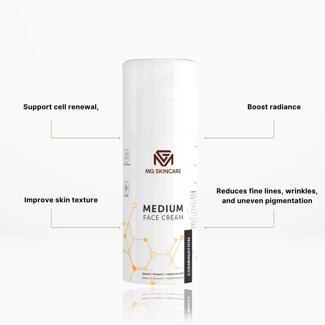 MEDIUM FACE CREAM with Retinol - Vita C & Hyaluronic Acid