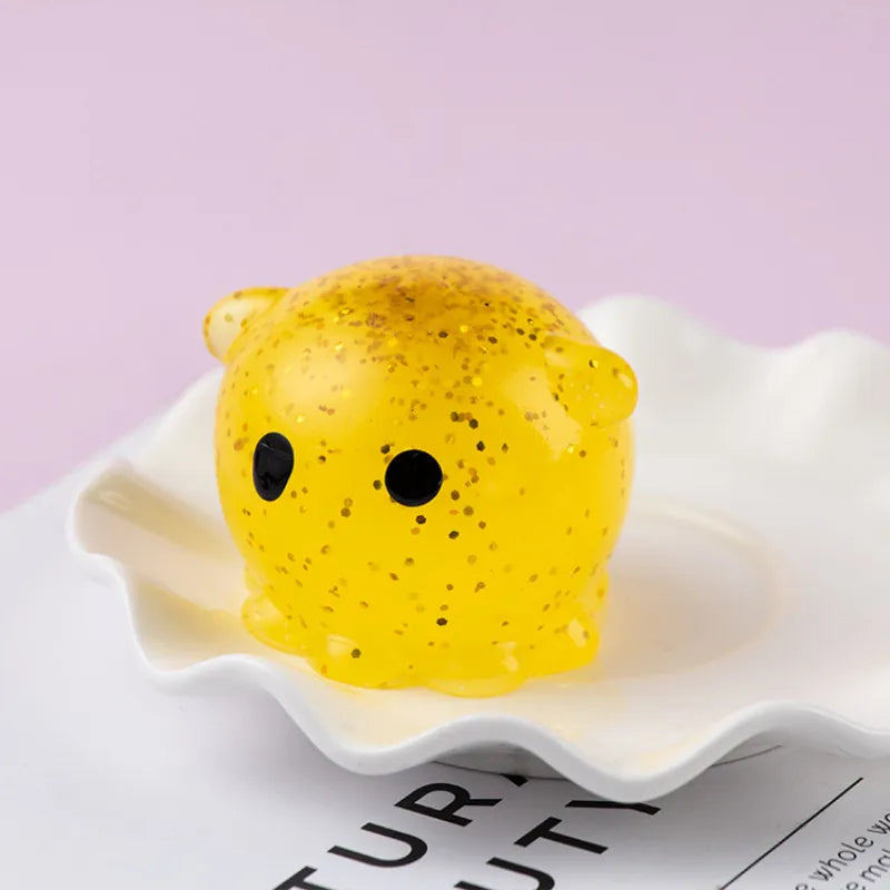 Glitter Squishy Mochi Fidget Toys | Cute Sensory Stress Relief Squeeze Toys