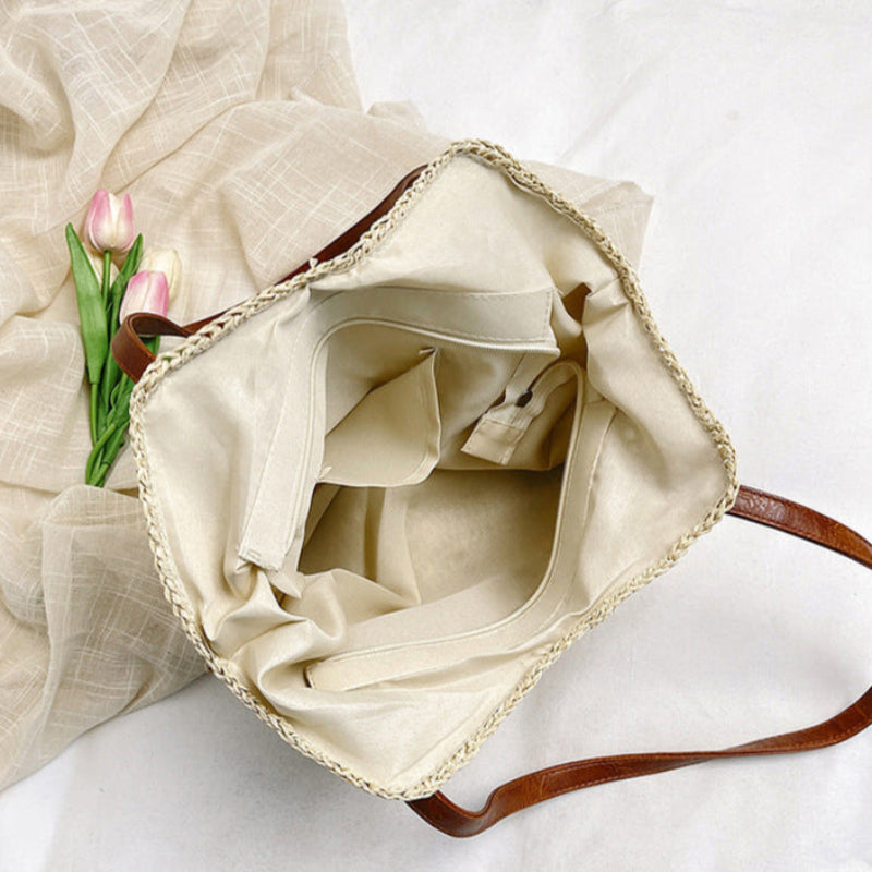 Straw Handbag Holiday Shoulder Bag Fashion Tote Bag
