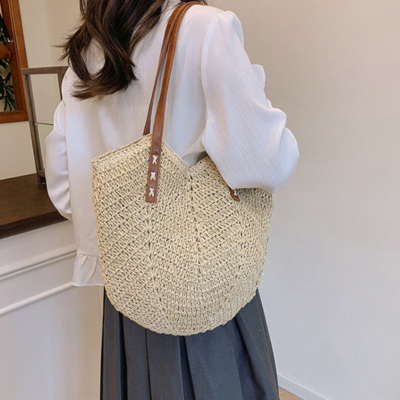 Straw Handbag Holiday Shoulder Bag Fashion Tote Bag