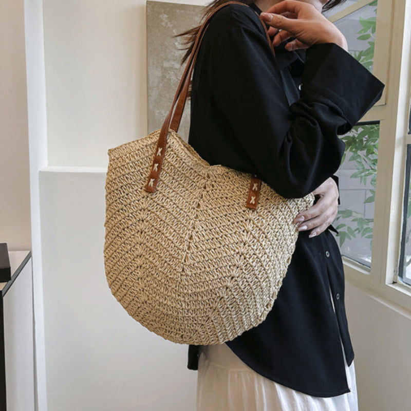 Straw Handbag Holiday Shoulder Bag Fashion Tote Bag