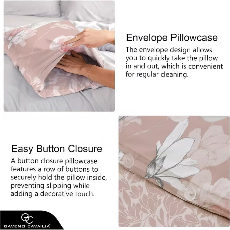 Floral Reversible Duvet Cover Set