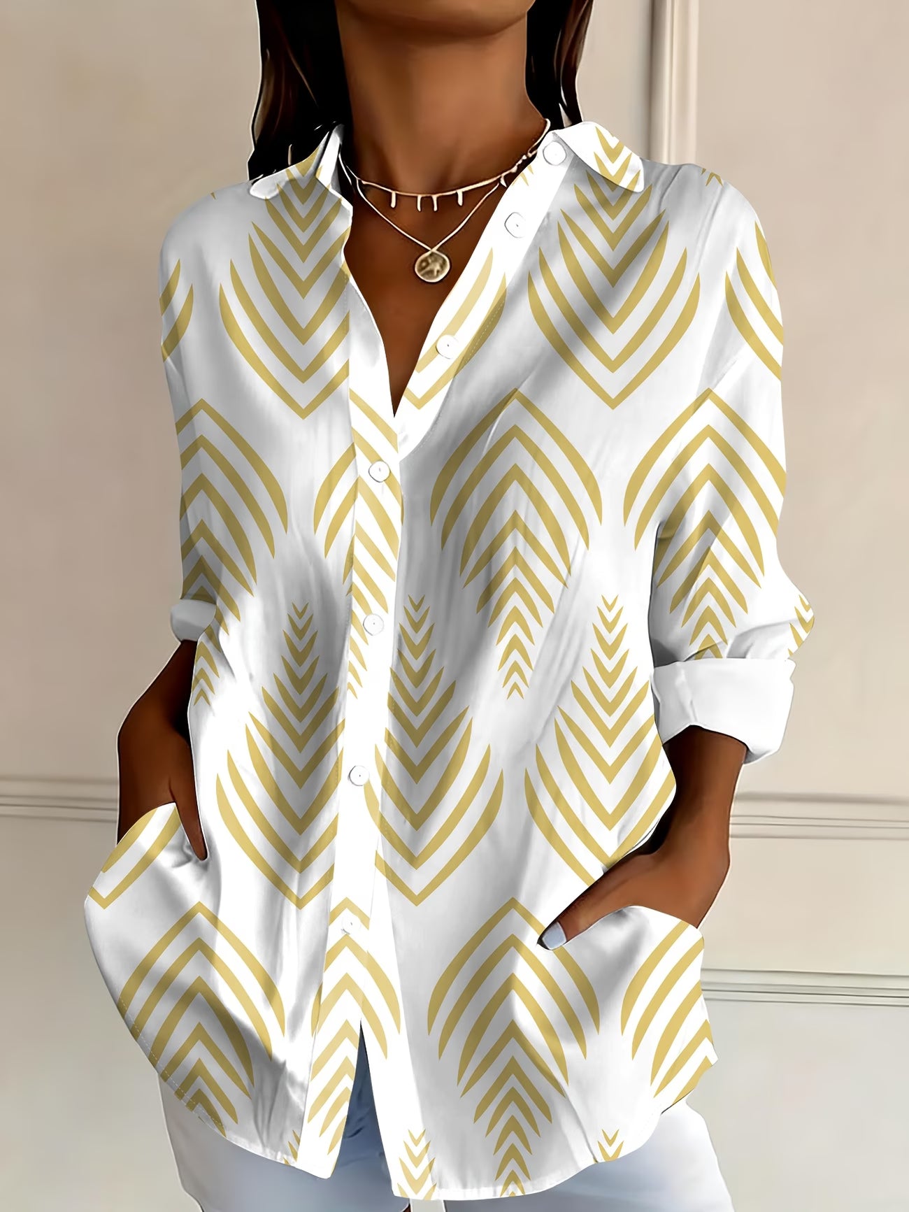 African Ethnic Print Loose Fit Shirt