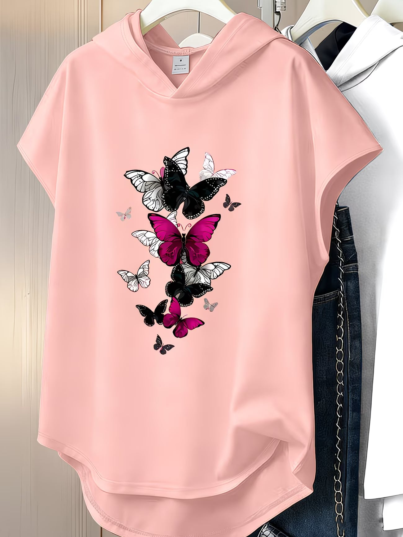 Women's Y2K Butterfly Print Hooded Sportswear — Loose Fit