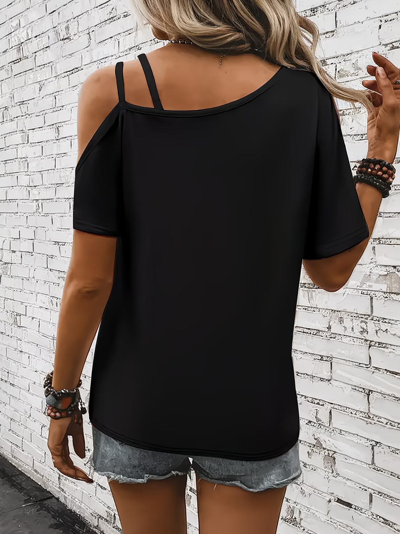 Ladybug Print Off-Shoulder Top