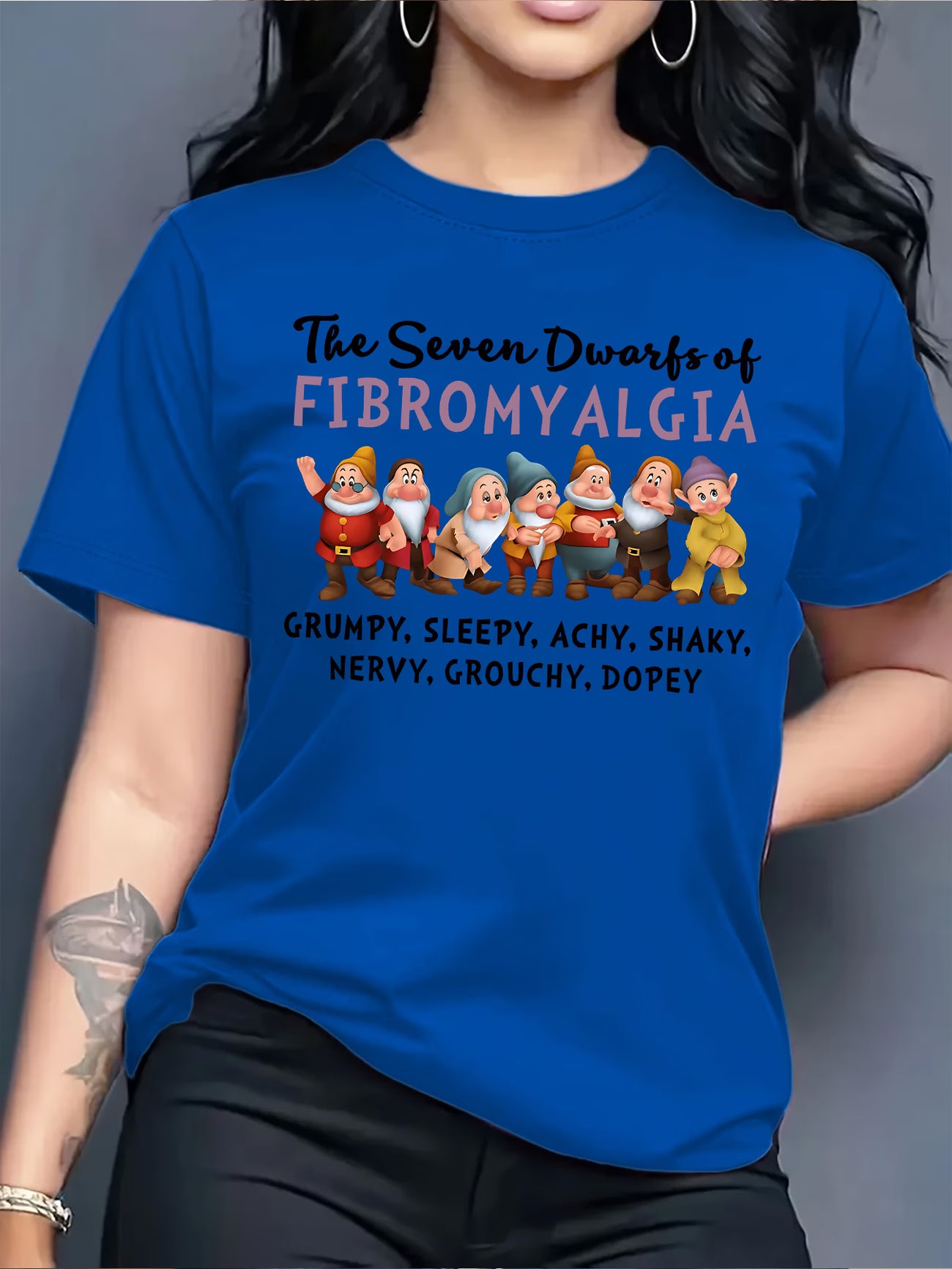 The Seven Dwarfs of Fibromyalgia — Graphic Print T-Shirt