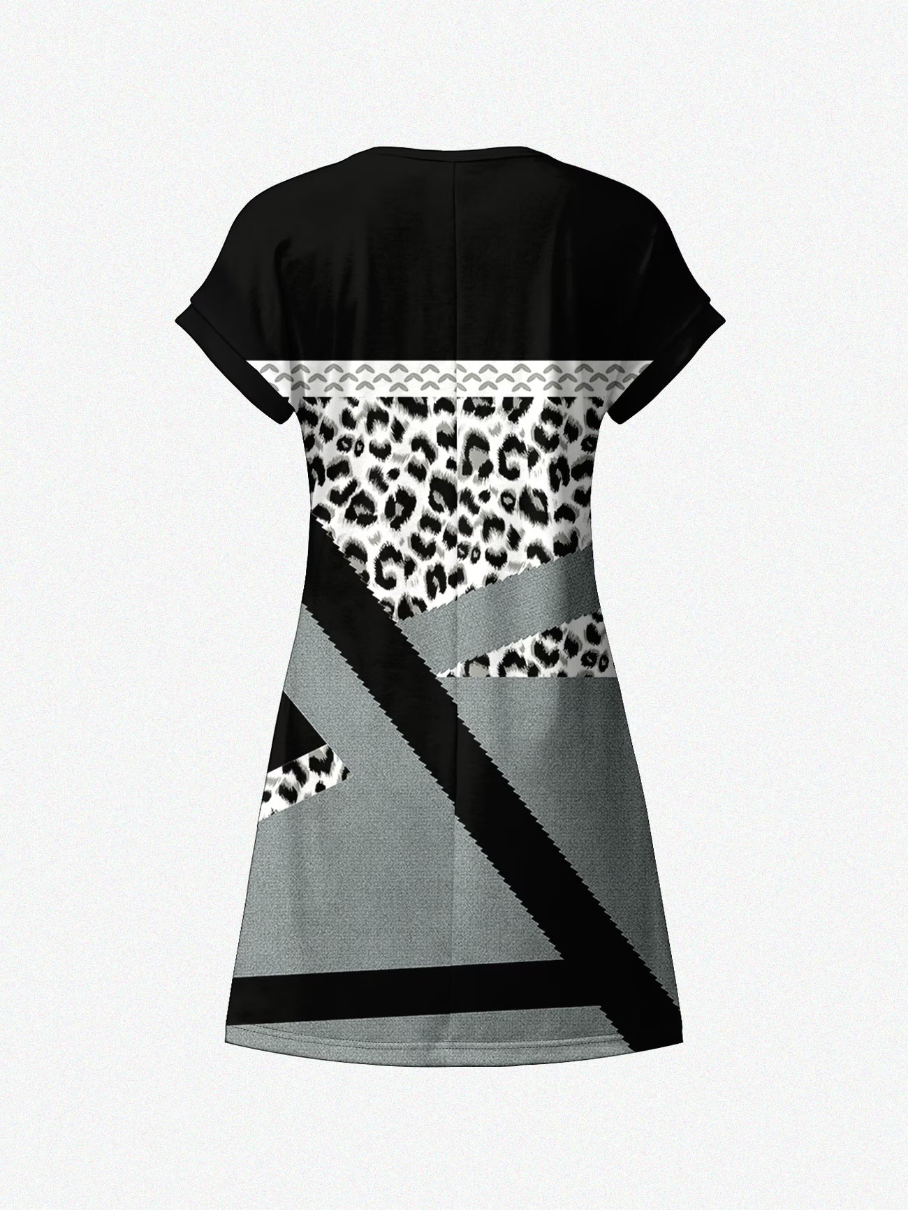 Women'S V-Neck Casual Short-Sleeve Dress mixed colours