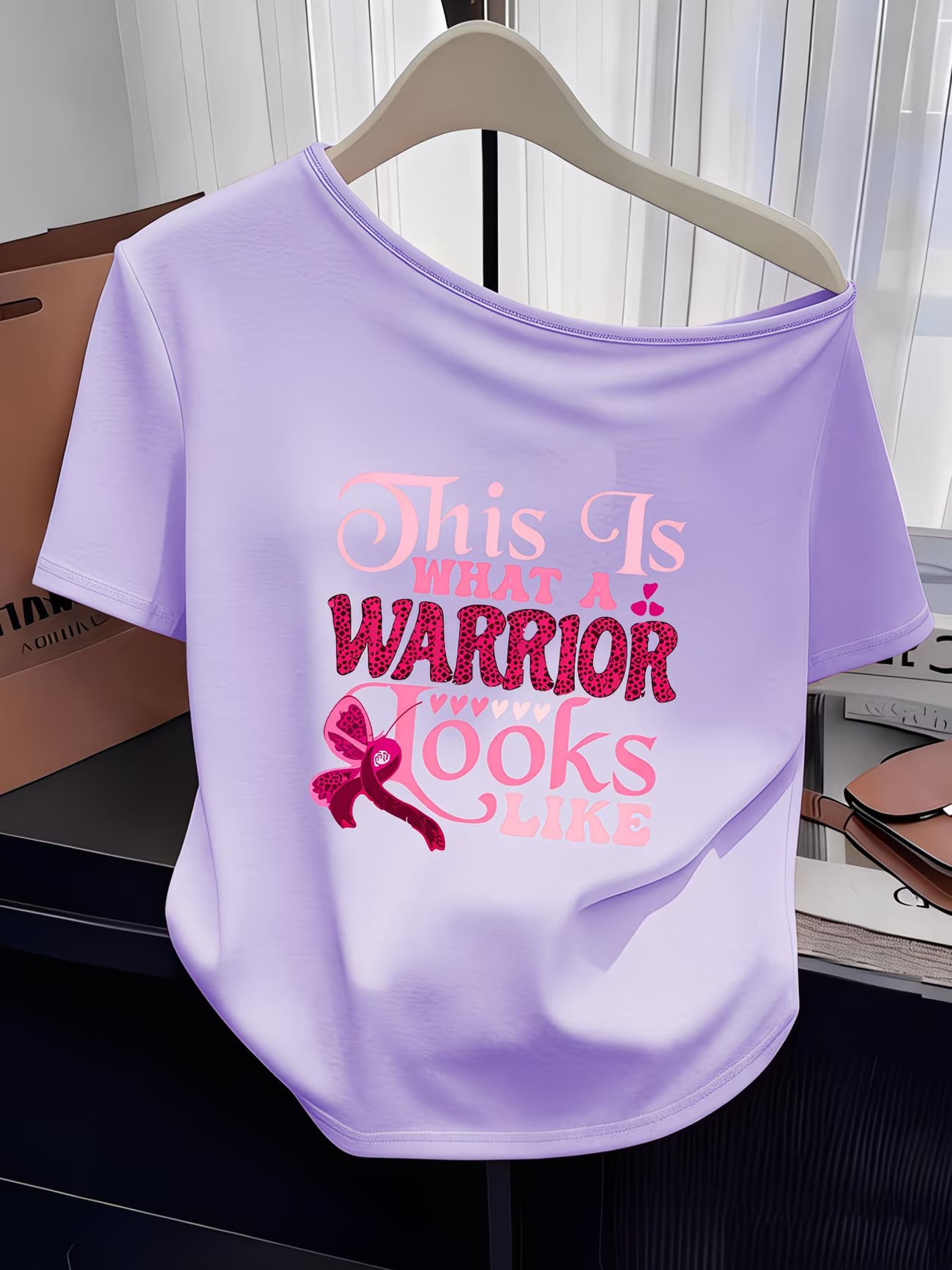Breast Cancer Awareness Butterfly & Leopard Print T-Shirt