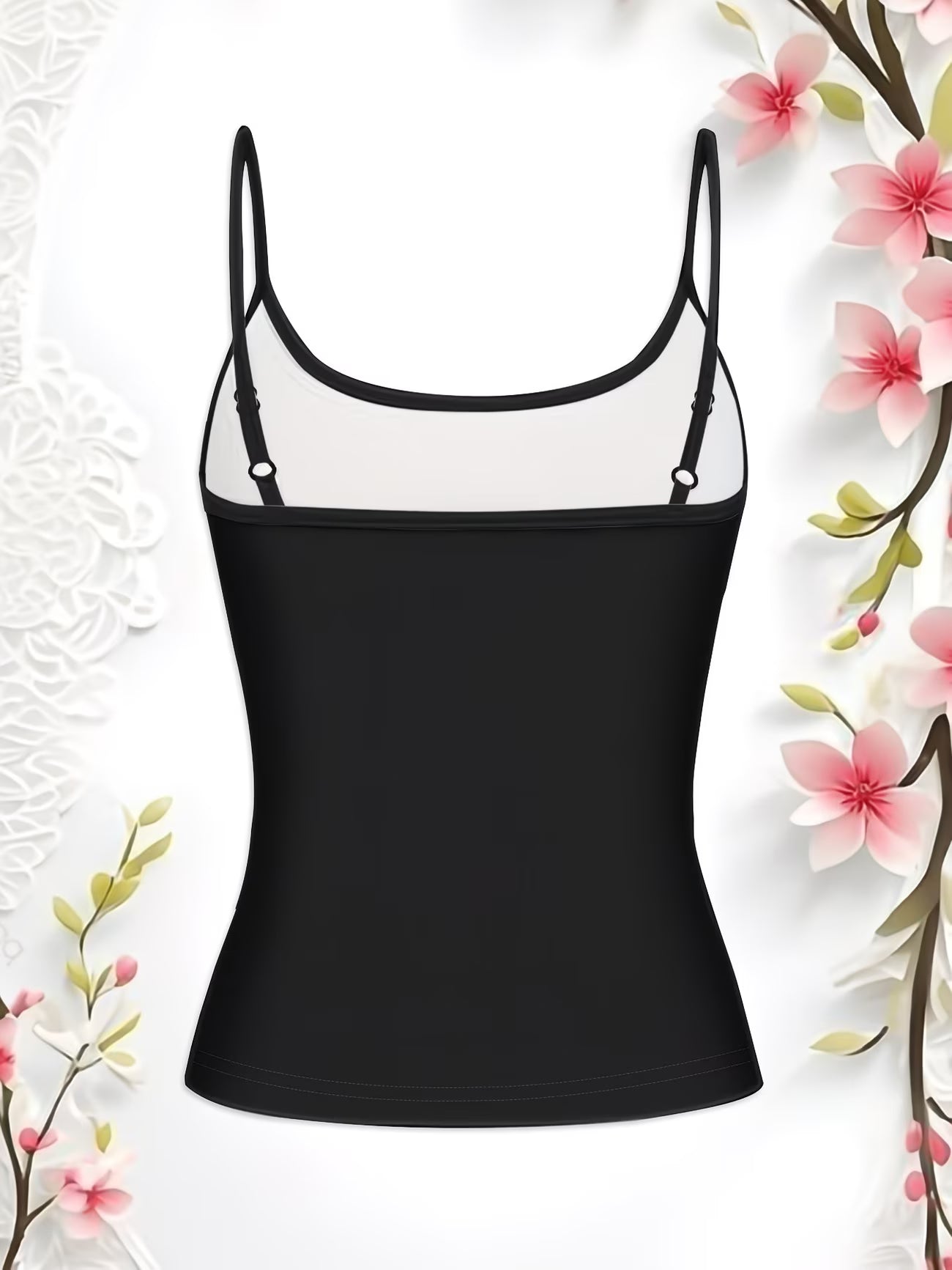 Rose & Pistol Letter Print Buckle Strap Tank Top
