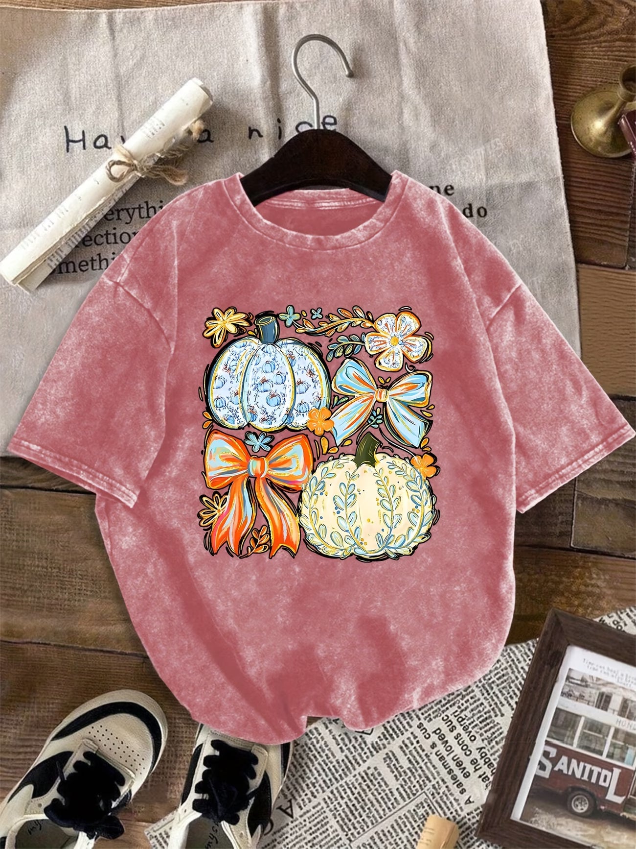 Millennium Pumpkin Graphic Print Top