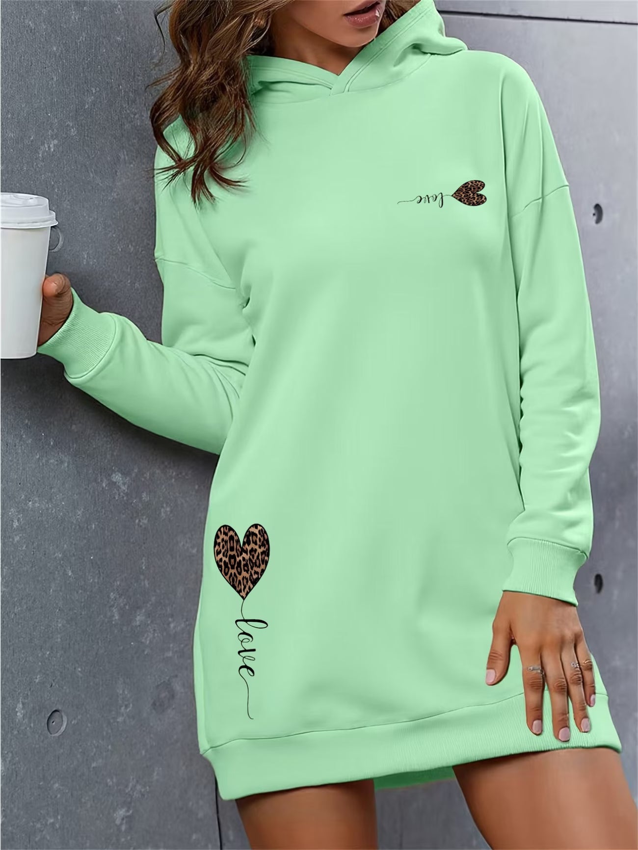 Long Hoodie with Letter Print