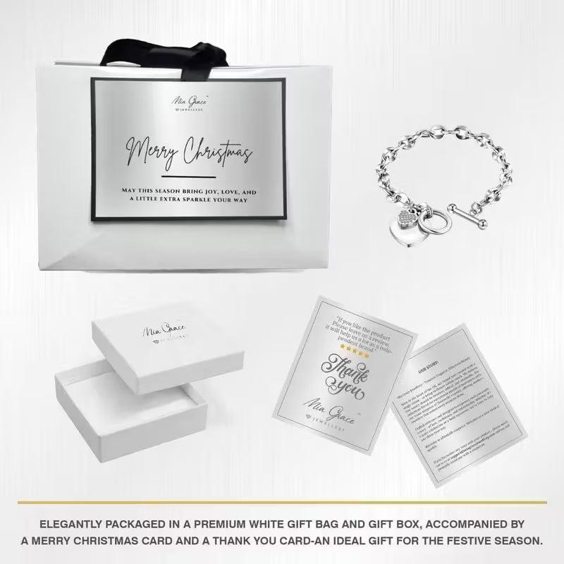MGJ™ Austrian Crystal Heart Charm Toggle Bracelet for Women