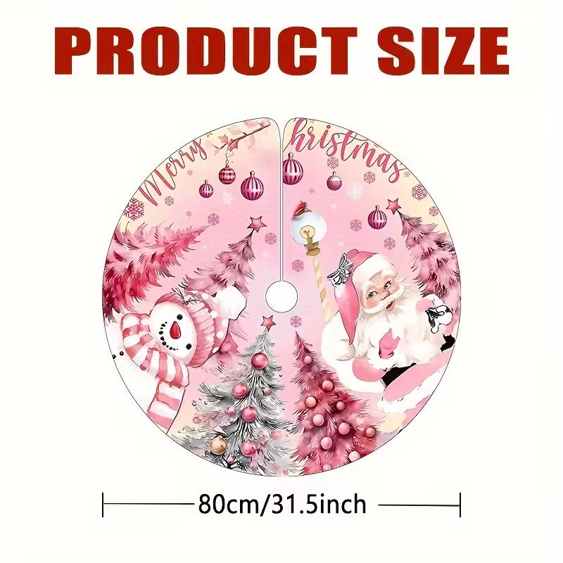 Festive Polyester Christmas Tree Skirt