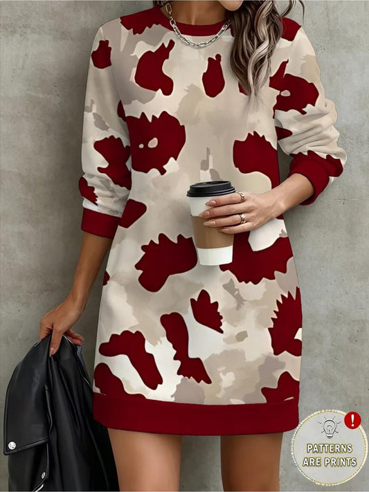 Burgundy Leopard Print Loose Sweatshirt