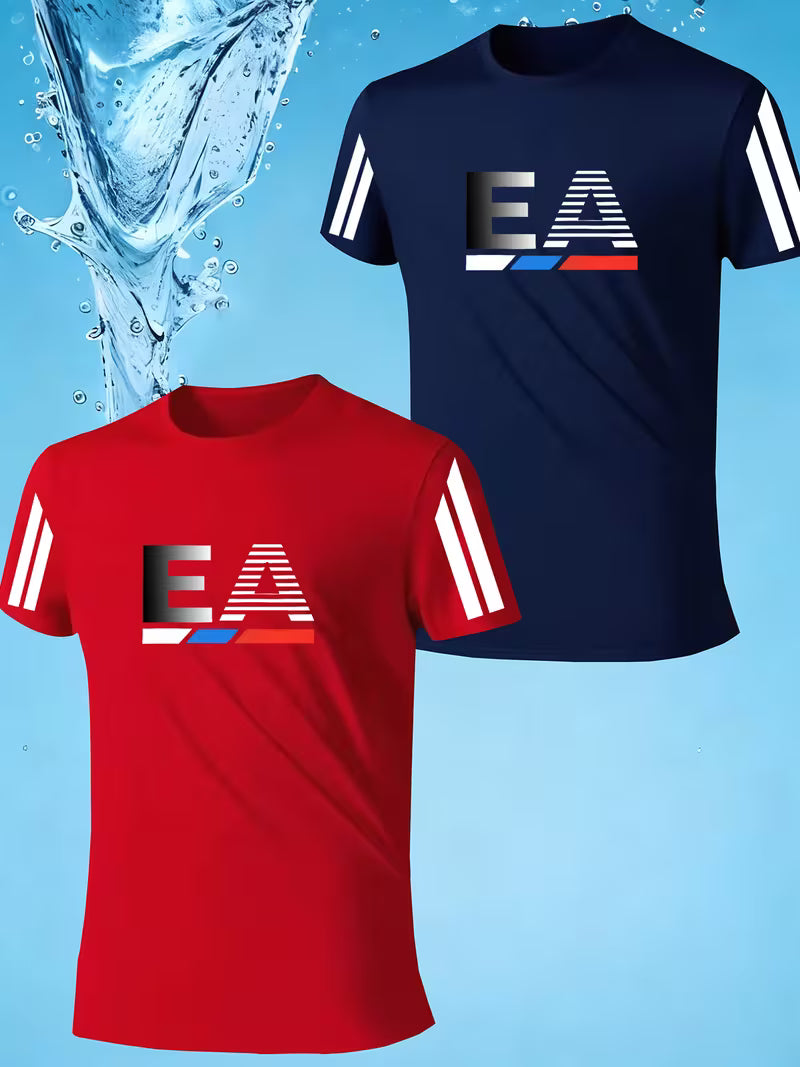 2pcs Men'S Casual Short Sleeve T-Shirts