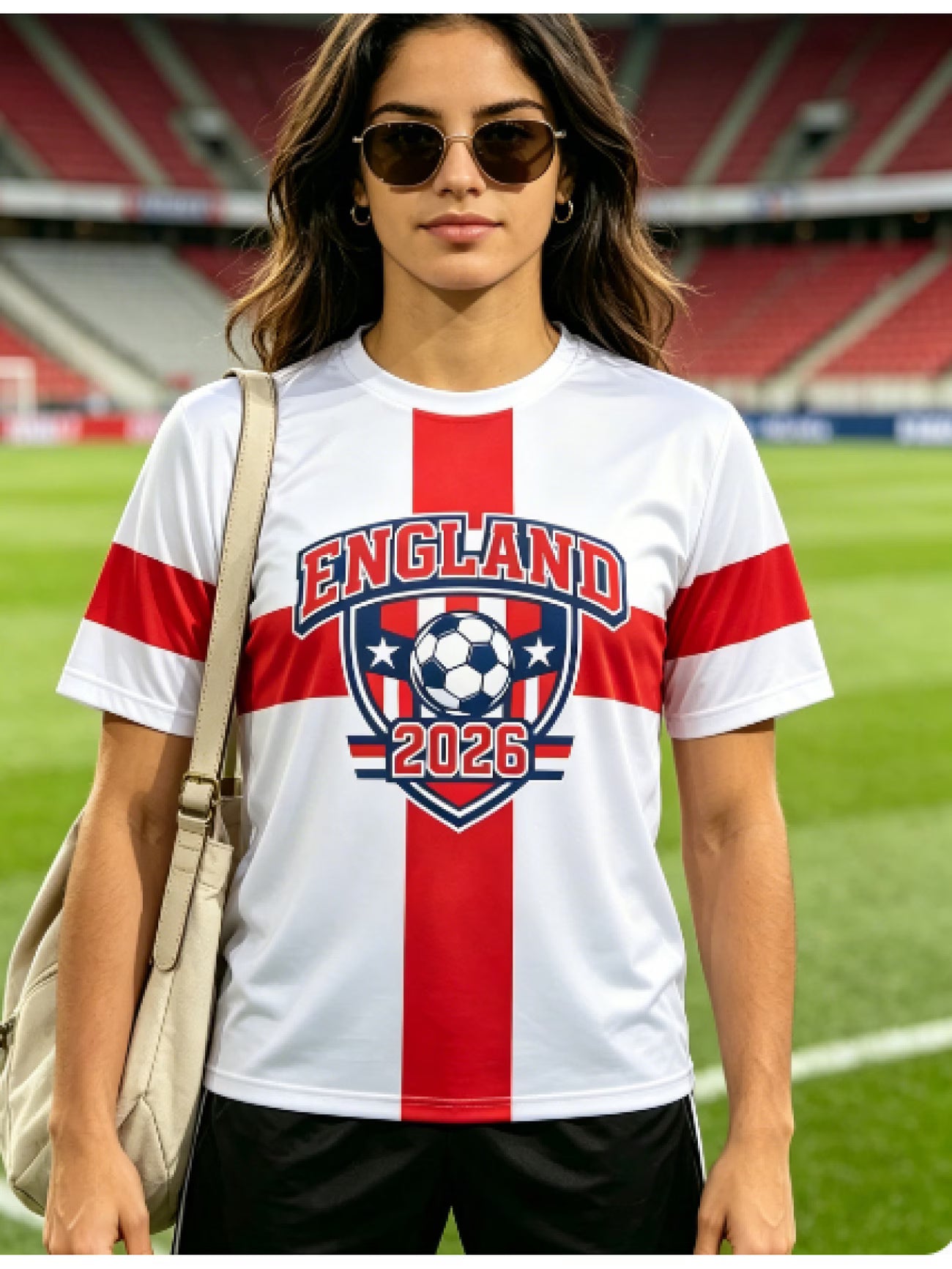 England Retro Cross Football Top | Women's Short Sleeve | 2026