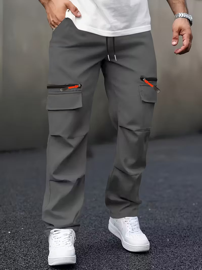Men's Casual Cargo Pants with Multiple Pockets