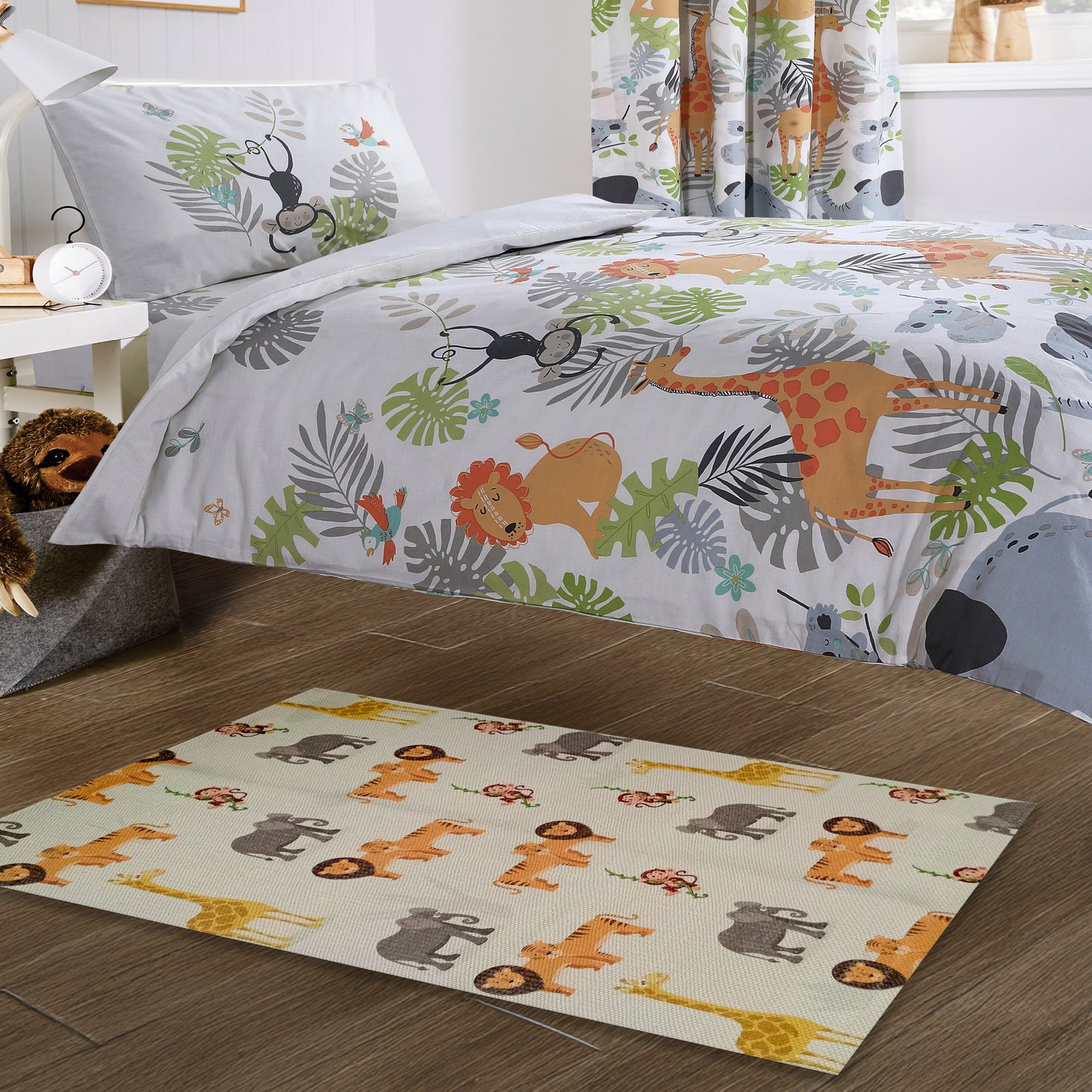 Animal Printed Rug Safari Modern Non-Slip Soft Durable Floor Rug for Living Room Bedroom Hallway & Office
