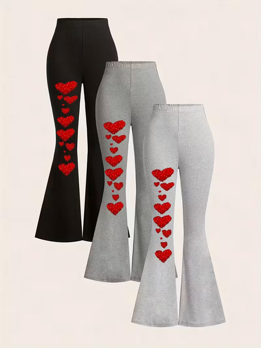 Three-Piece Set of Women'S Printed Retro Pattern Sports Long Pants,