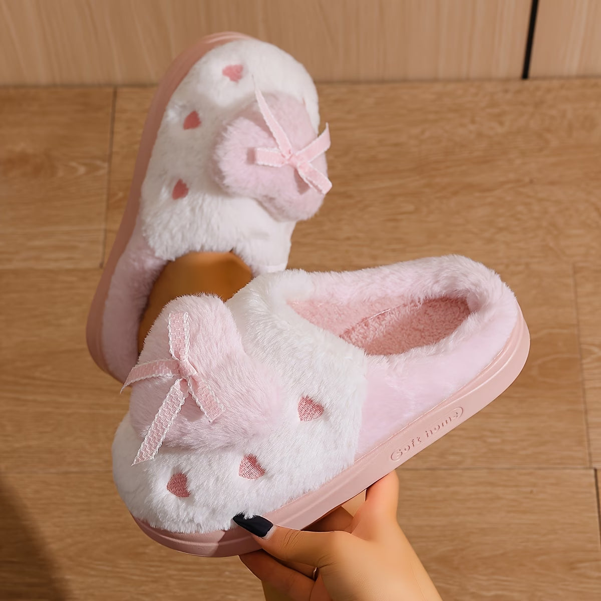 Women’s Plush Love Thick-Sole Slippers