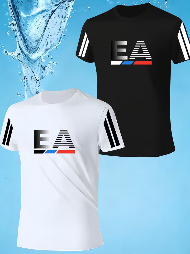2pcs Men'S Casual Short Sleeve T-Shirts