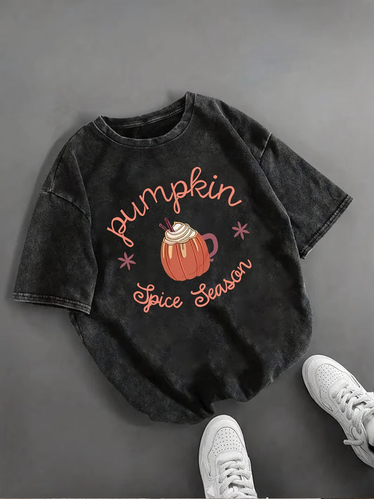 Pumpkin Spice Graphic Print Top