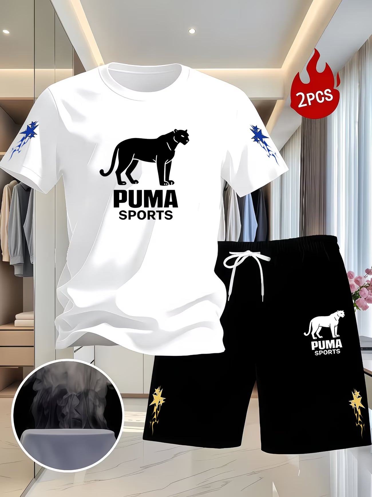 Men's Breathable Short Sleeve Co-ord Set | Moisture-Wicking Casual Loungewear
