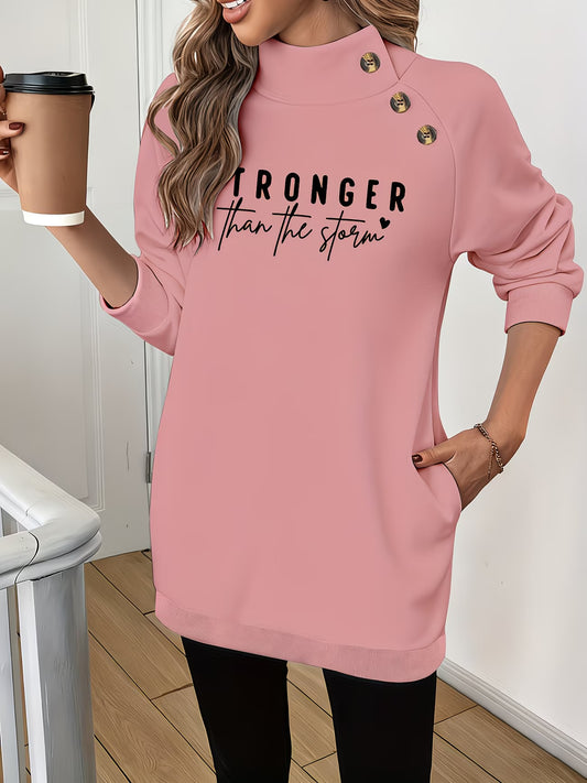 Fashionable High-Neck Sweatshirt