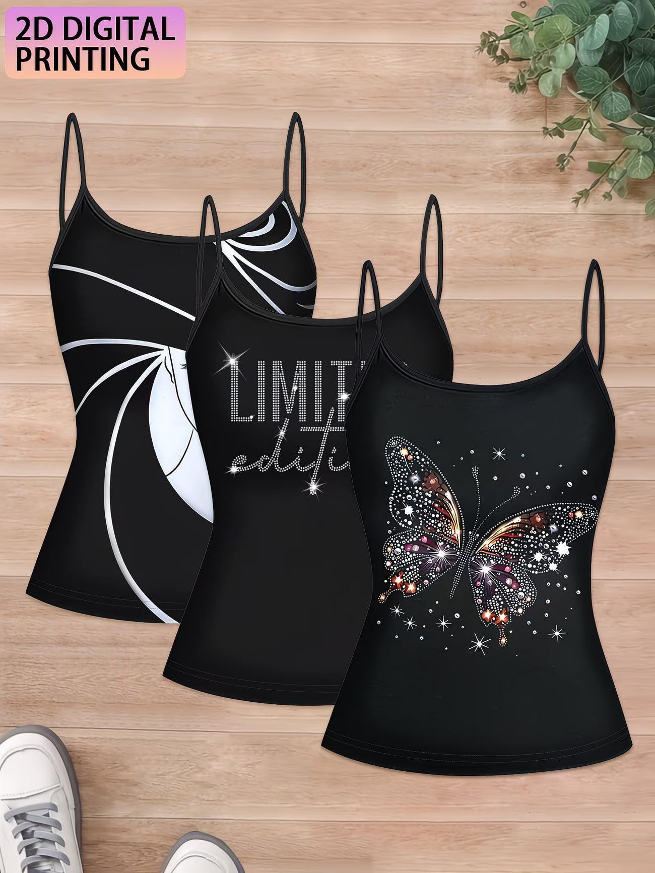 Limited Edition 3-Piece Butterfly & Face Print Summer Set