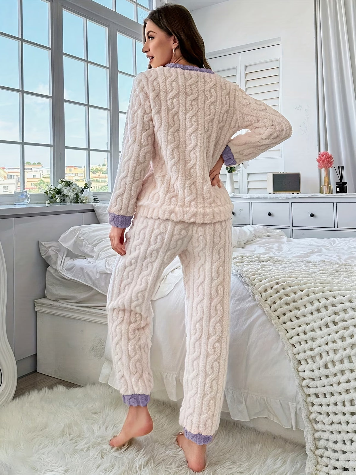 Women's Star Jacquard Fleece Pyjama Set
