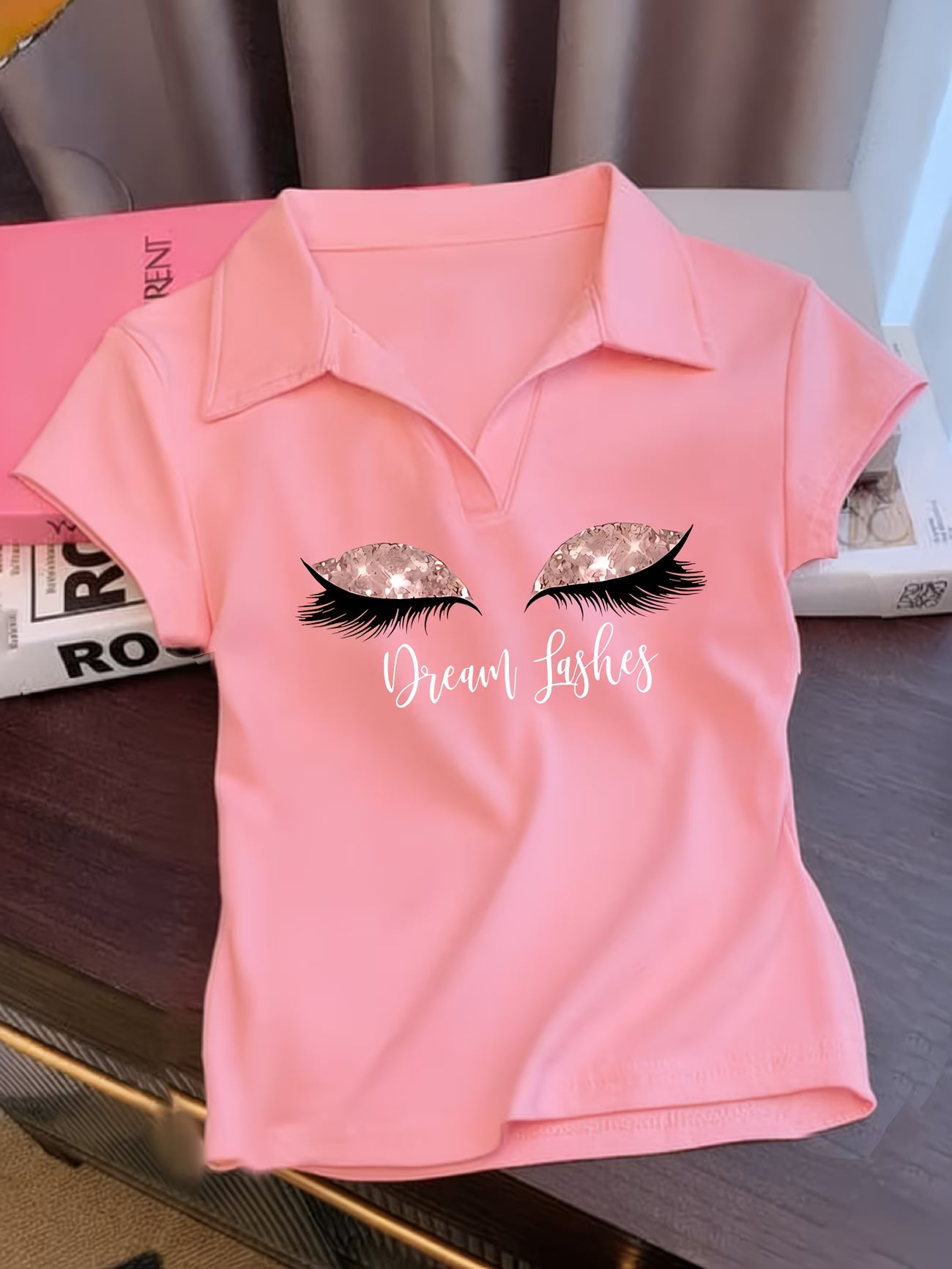 Eyelash Trim Slim Fit Polo Shirt — Feminine Fashion Top