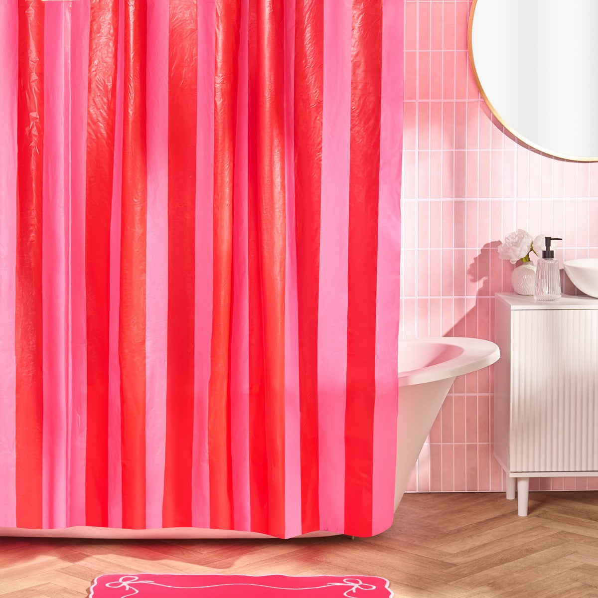 Striped Shower Curtain - Pink