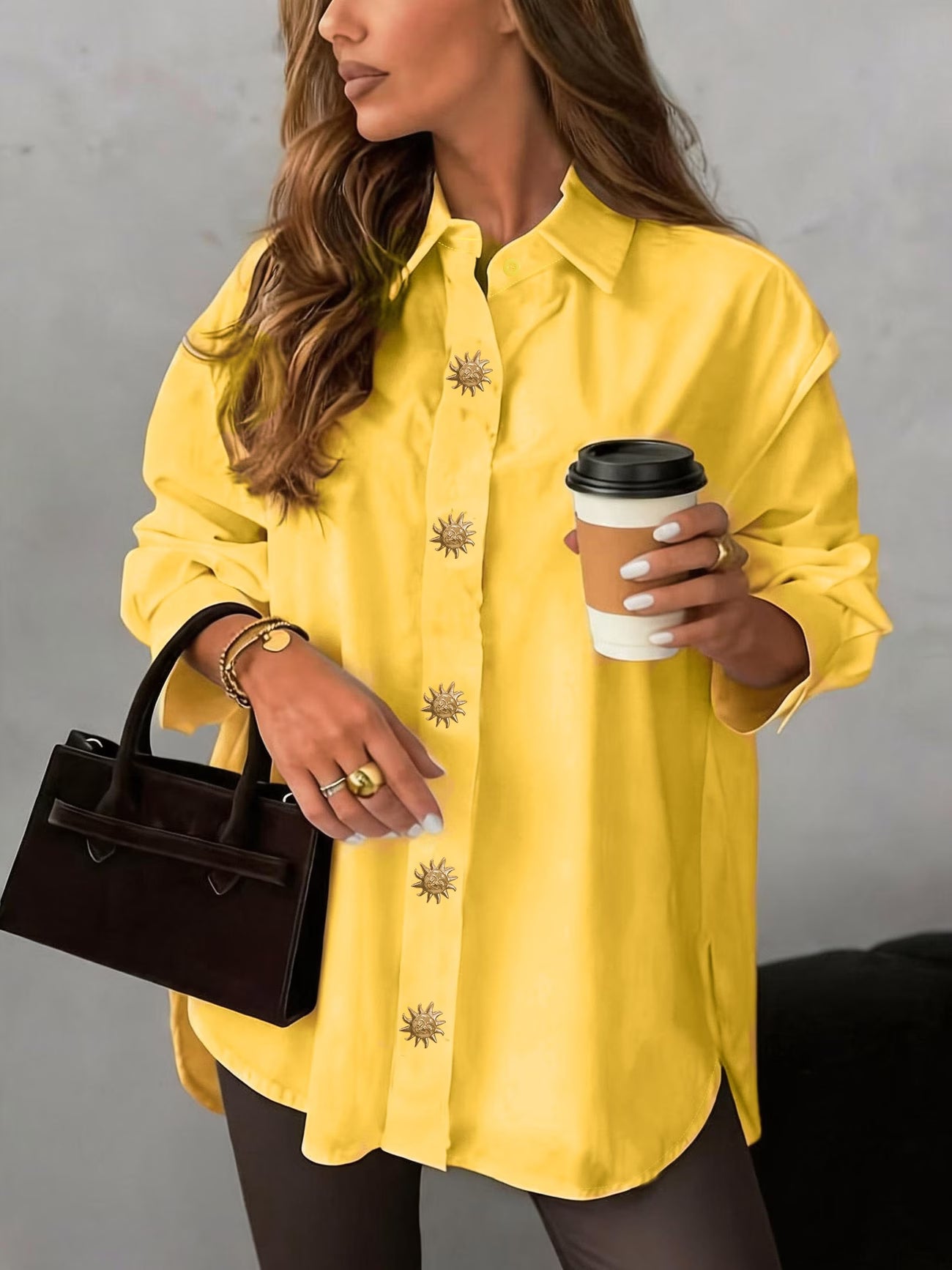 Plus Size Women's Casual Button-Down Long Sleeve Shirt – Autumn Winter