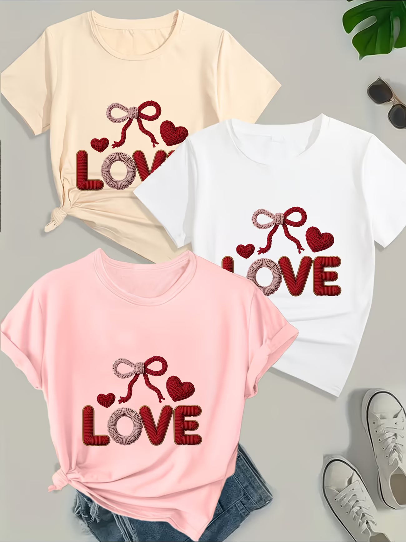 Three-Pack Women's Short-Sleeve T-Shirt Stretch Tops