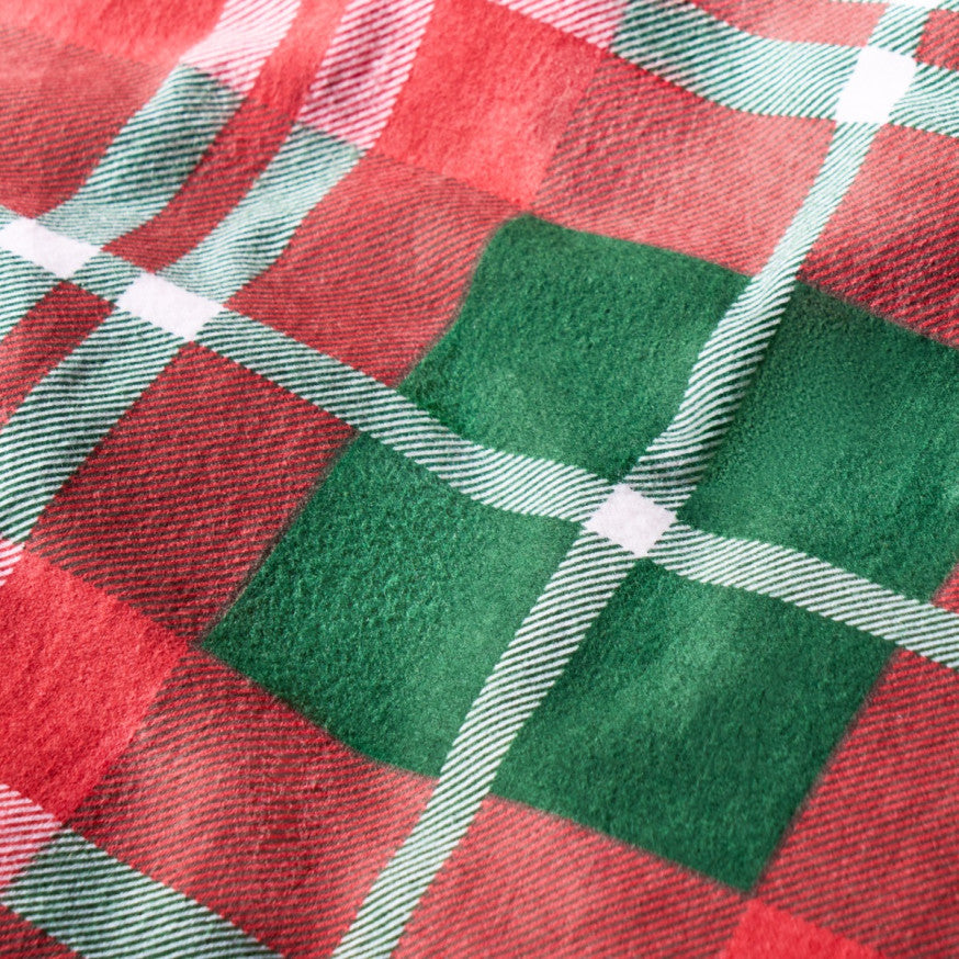 Traditional Christmas Check Brushed Cotton Duvet Cover Set - Red
